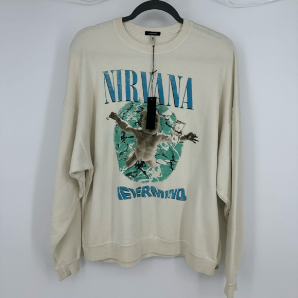 R13 Nirvana 90s Oversized Crewneck Sweatshirt Unisex Size M Baby Graphic Japan - Picture 2 of 11